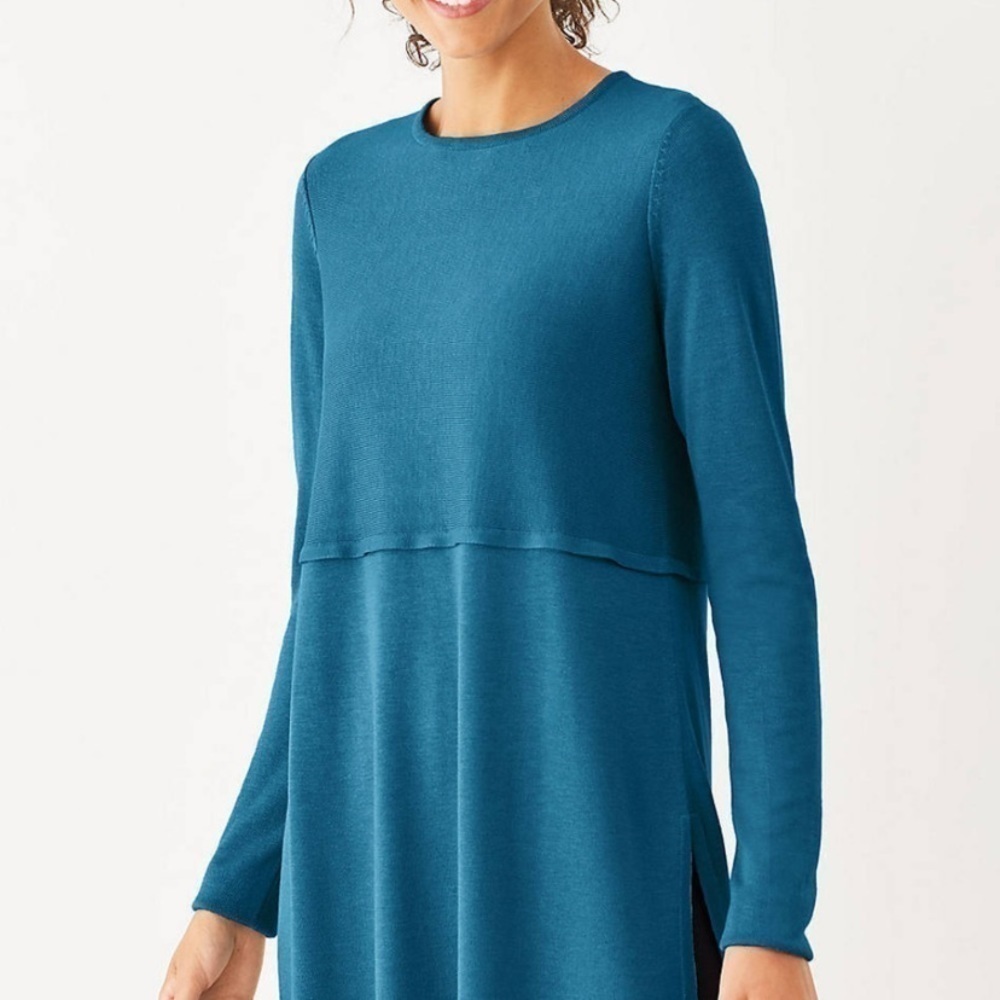 J Jill Sweater Tunic EUC Teal Size Medium